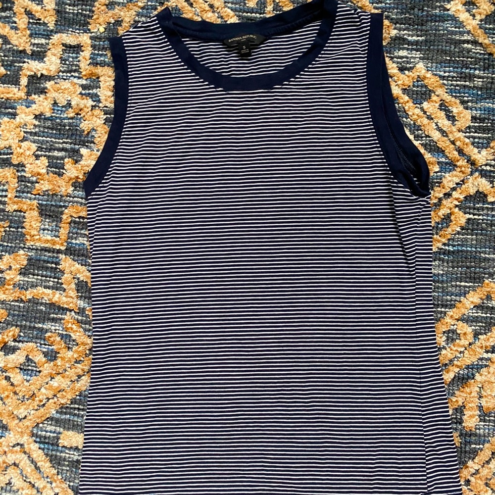 Banana Republic Tank Top Navy Stripes